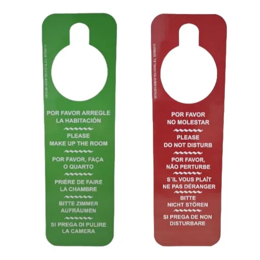 Cartel no molestar bicolor R/V cartón plastificado 100 uds