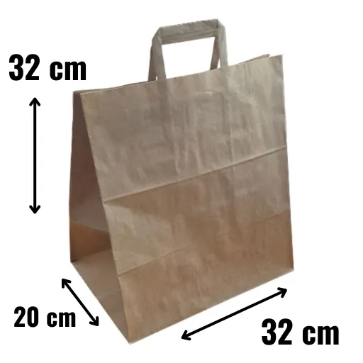 Bolsa de papel con asa 32+20*32 C/250 uds